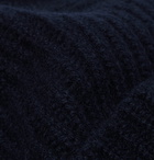 Anderson & Sheppard - Ribbed Mélange Cashmere Beanie - Blue