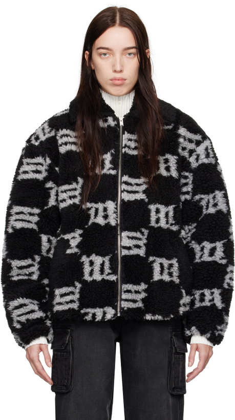 Photo: MISBHV Black Monogram Faux-Shearling Jacket