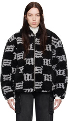 MISBHV Black Monogram Faux-Shearling Jacket
