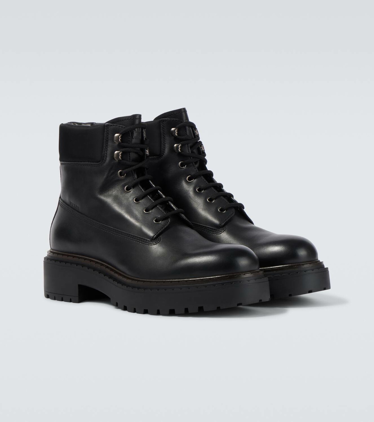 Prada Leather and Re-Nylon ankle boots