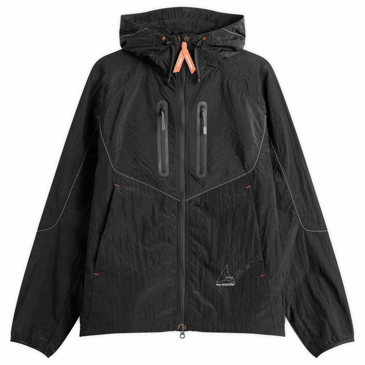 Photo: and wander Men's x ROA Ripstop Wind Jacket in Black