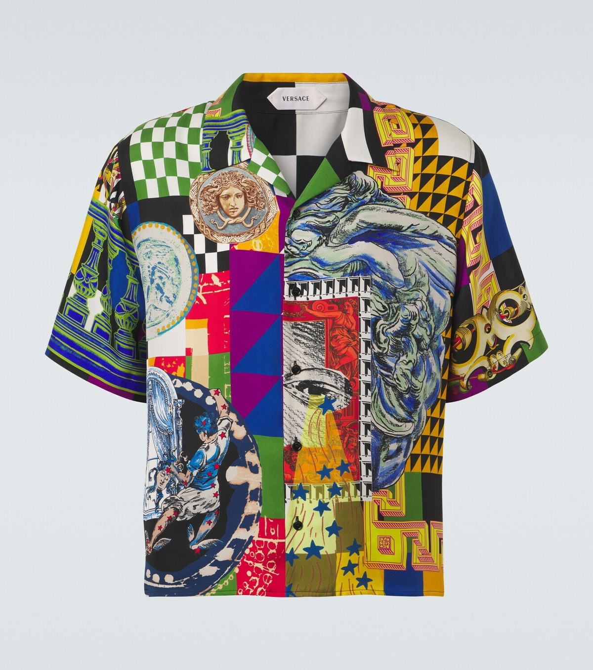 Versace Medusa silk twill bowling shirt