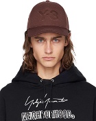 Y-3 Burgundy Embroidered Cap