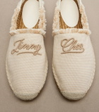 Jimmy Choo Avi embroidered canvas espadrilles