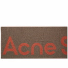 Acne Studios Men's Toronty Logo R Scarf in Brown/Rust Orange