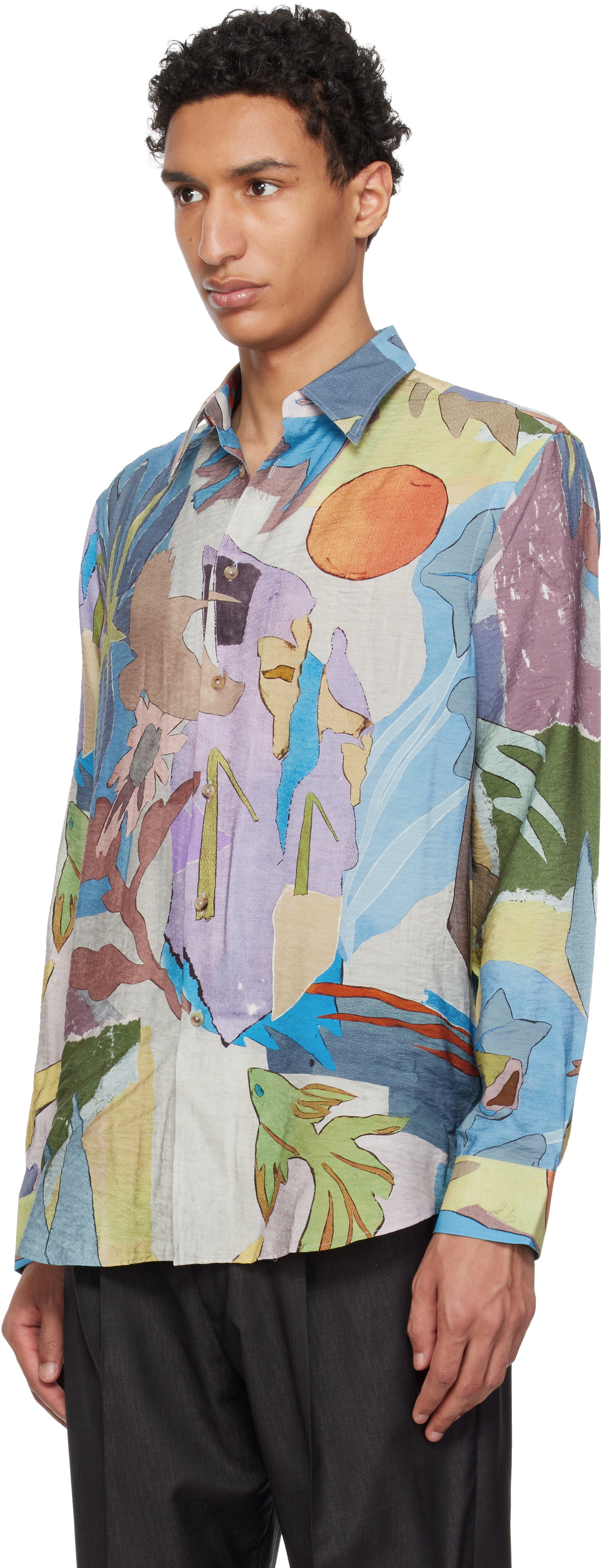 Paul Smith Multicolor 'River Collage' Viscose-Blend Shirt