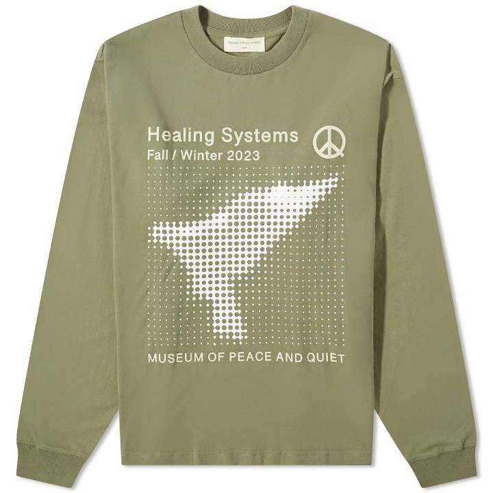 Photo: Museum of Peace and Quiet Men's Long Sleeve Healing Systems T-Shir in Olive