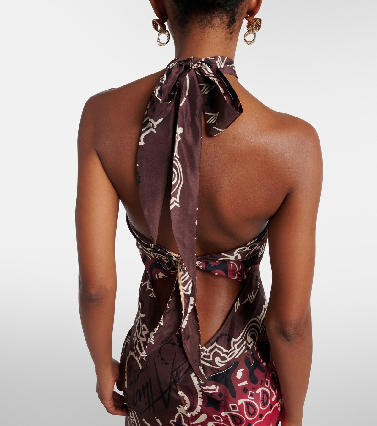 The Attico Printed silk maxi dress