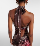 The Attico Printed silk maxi dress
