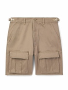 CELINE - Straight-Leg Distressed Cotton-Twill Cargo Shorts - Brown