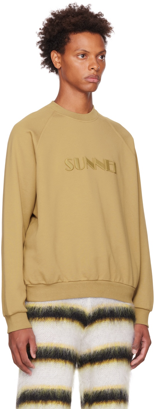 Sunnei Khaki Embroidered Sweatshirt Sunnei