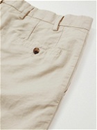 Lardini - Straight-Leg Linen and Cotton-Blend Shorts - Neutrals