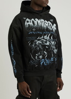 God Made Power Printed Hooded Cotton Sweatshirt Black