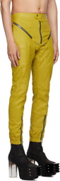 Rick Owens Green Easy Strobe Leather Cargo Pants