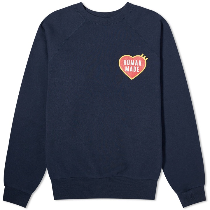 Photo: Human Made Men's Heart Logo Sweatshirt in Navy