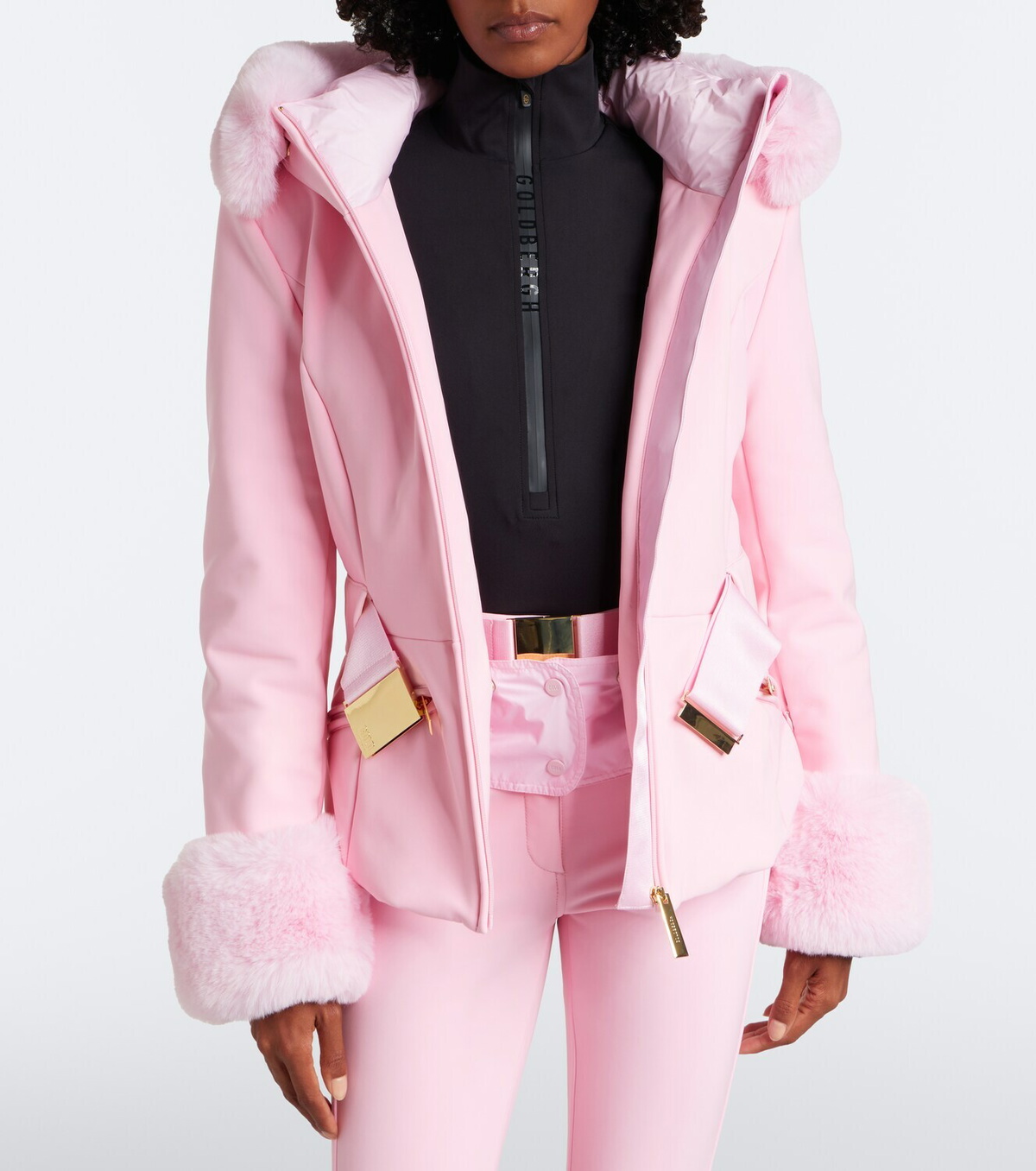 Goldbergh Prezioso belted hooded technical ski jacket