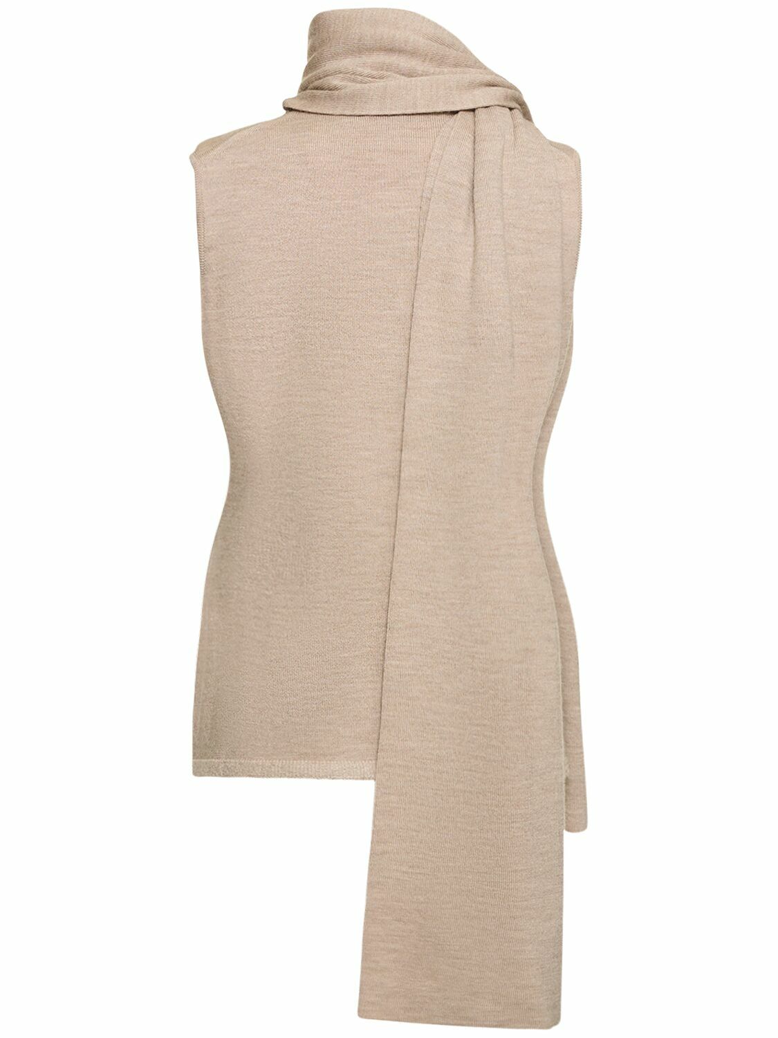MAGDA BUTRYM - Wool Blend Knit Draped Scarf Top Magda Butrym
