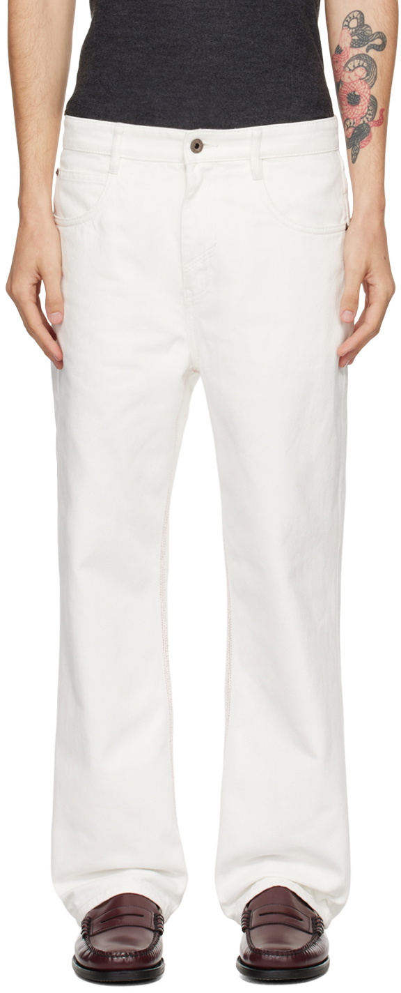 Fax Copy Express White Straight Jeans