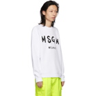 MSGM White Artist Logo Sweatshirt