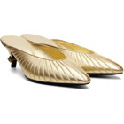 Versace Gold Gianni Metallic Nappa Mule Heels