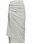 RABANNE Viscose Jersey Lurex Draped Midi Skirt