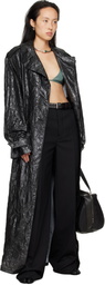 LU'U DAN Black Crumple Trench Coat