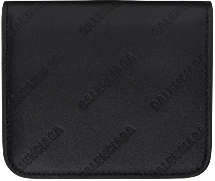Photo: Balenciaga Black Allover Logo Embossed Wallet