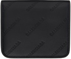 Balenciaga Black Allover Logo Embossed Wallet