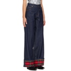 Charles Jeffrey LOVERBOY Navy Scarf Wide Jeans