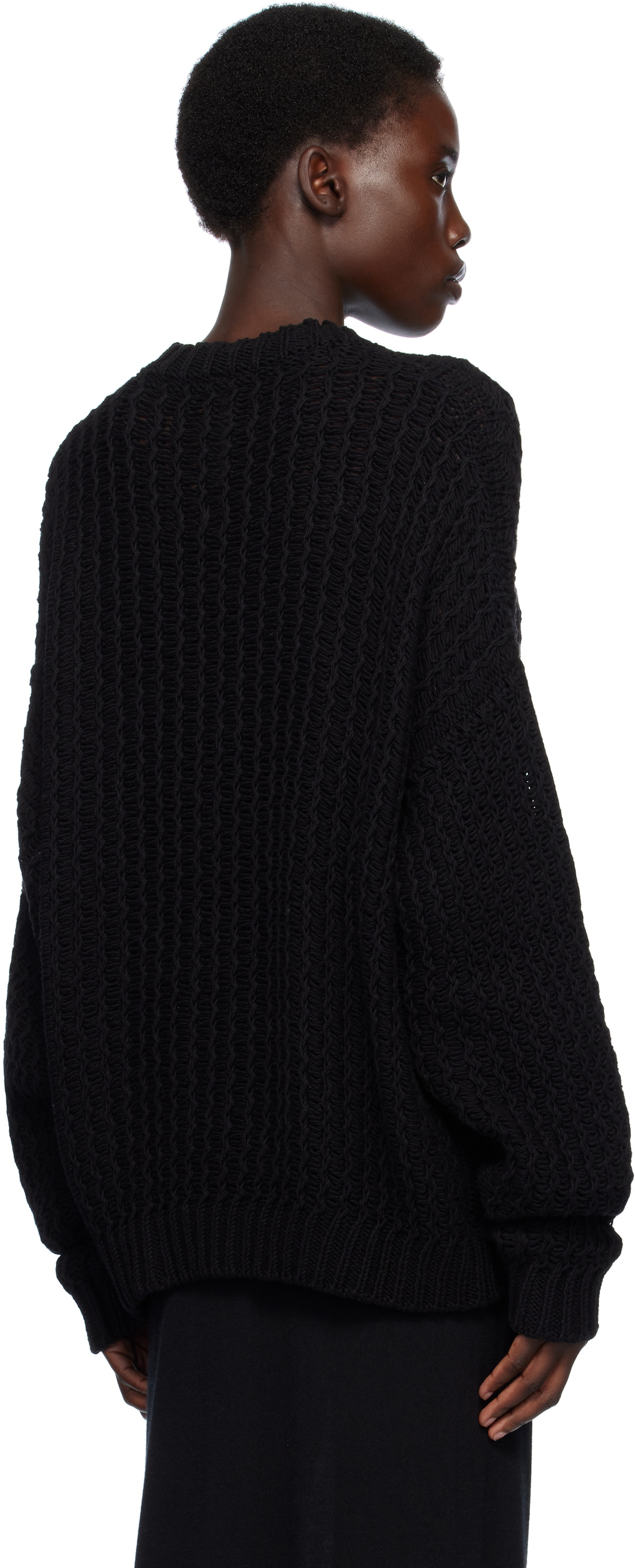 Lauren Manoogian Black Rack Crewneck Sweater
