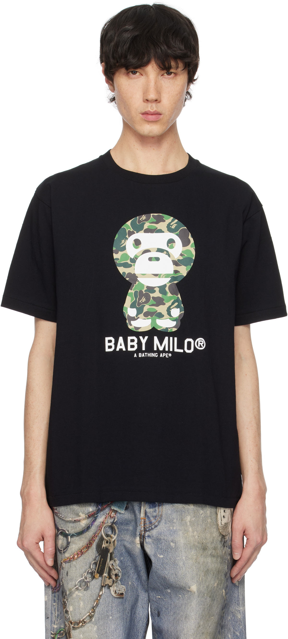 BAPE Black ABC Camo Baby Milo T-shirt A Bathing Ape