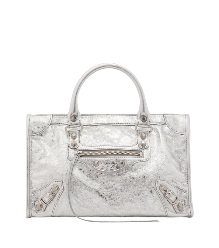 Photo: Balenciaga Le City Small metallic leather top-handle bag