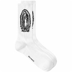 Wacko Maria Men's Type 1 Skater Sock in White