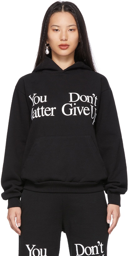 Photo: Praying SSENSE Exclusive Black 'Don't Give Up' Hoodie