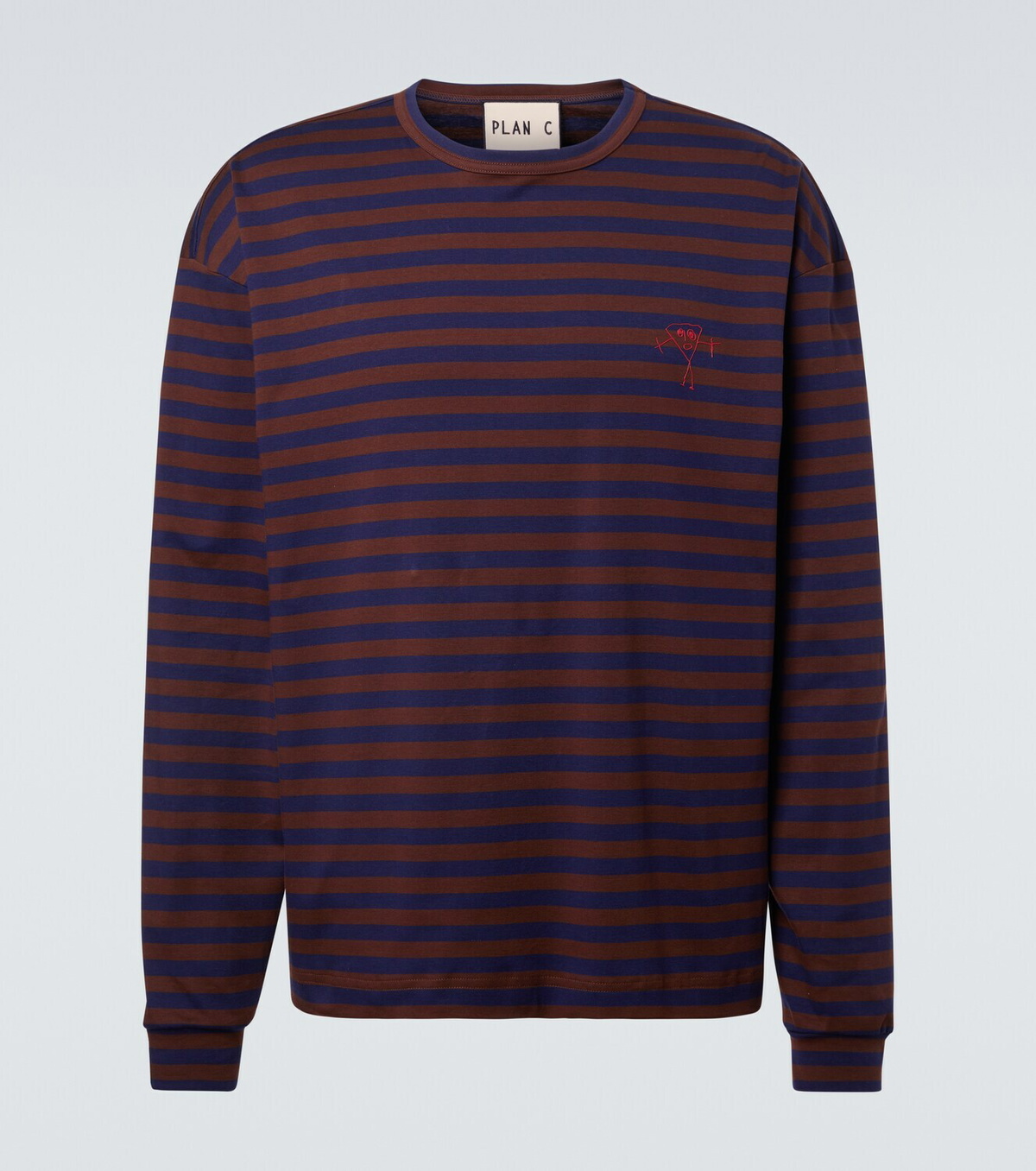 Plan C Striped cotton jersey T-shirt