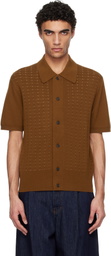 Tiger of Sweden Brown Araawen Merino Wool Knit Polo