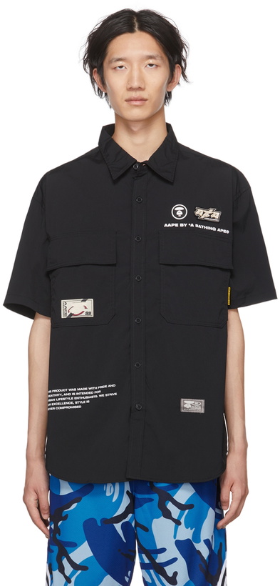 Photo: AAPE by A Bathing Ape Black Nylon Shirt