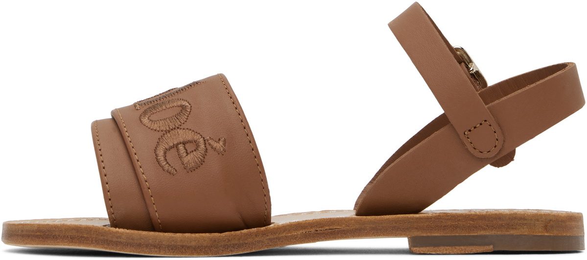 Chloé Kids Brown 'Chloé' Sandals