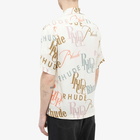 Rhude Men's Mash Up Logo Vacation Shirt in Cream/Multi