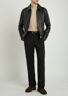 Boss Mapson Grained Leather Jacket Black