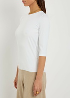 Vince Ribbed Stretch-jersey top Off White