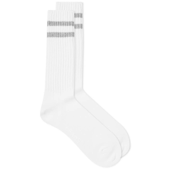 Photo: Beams Plus Schoolboy Stripe Sock White & Grey