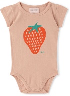 Bobo Choses Baby Pink Strawberry Bodysuit