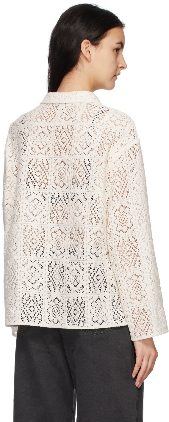 AMOMENTO Off-White Flower Crochet Shirt AMOMENTO