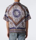 Versace Neoclassical Barocco silk twill bowling shirt