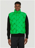 Intrecciato Tech Sleeveless Jacket in Green