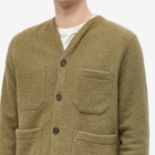 Universal Works Men's Wool Fleece Cardigan in Lovat