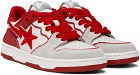 BAPE Gray & Red STA #5 Sneakers