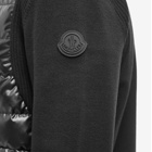 Moncler Men's Knitted Down Cardigan in Black