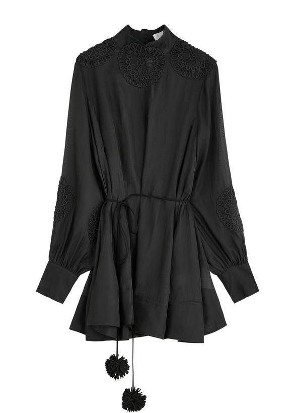 Photo: Clea Finlay Silk-blend Satin Mini Dress Black